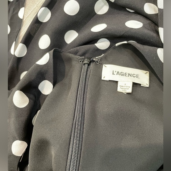 L'agence Jaelyn V Neck Cami Polka Dot Retro Silk Printed Jumpsuit size 2 - Picture 13 of 14